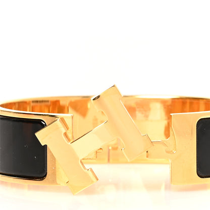 Hermes Enamel Wide Clic Clac H Bracelet GM Black 4 of 7