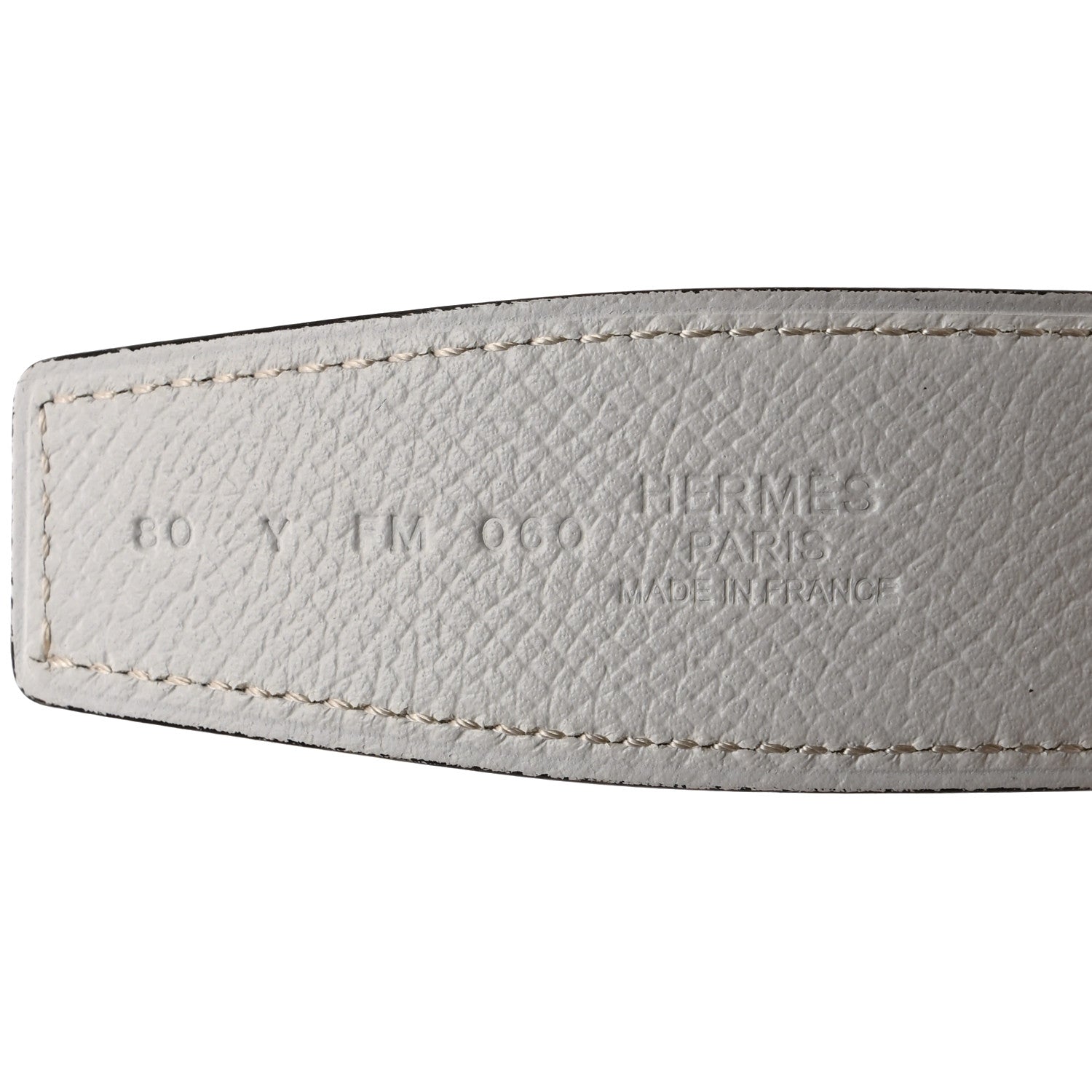 Hermes Epsom 32mm H Belt 80 85/34 White Etoupe 4 of 6