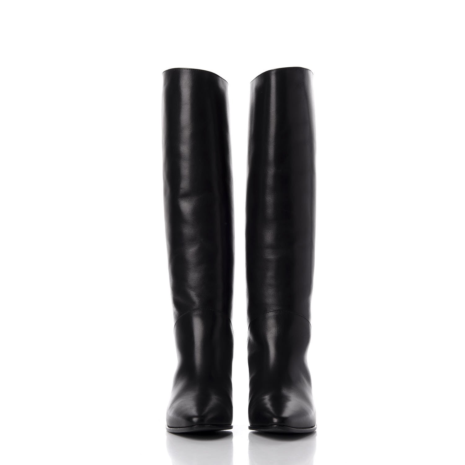 Saint Laurent Calfskin Rock Long Boots 35.5 Black 2 of 16