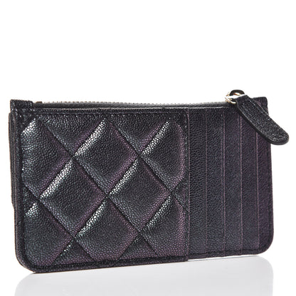 Chanel Iridescent Caviar Quilted Flap Zip Card Holder Black 3 of 8
