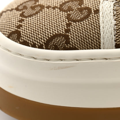 Gucci GG Monogram Womens 1977 Tennis Platform 52mm Sneakers 39 Beige Ebony Mystic White 8 of 9