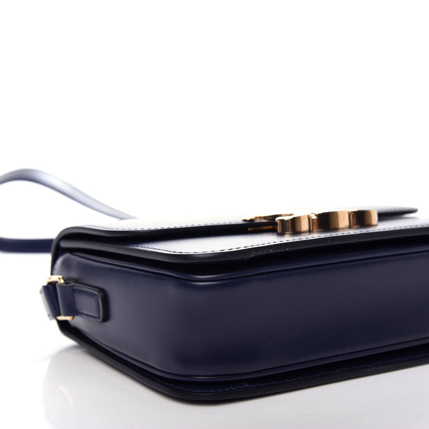 Shiny Calfskin Small Triomphe Dark Blue