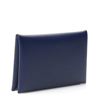 Hermes Epsom Calvi Card Case Bleu Saphir 2 of 6