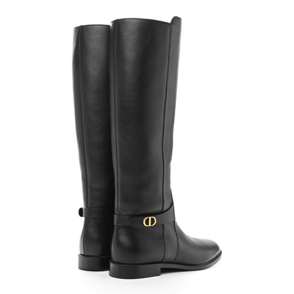 Christian Dior Soft Calfskin Empreinte High Boot 35.5 Black 4 of 9