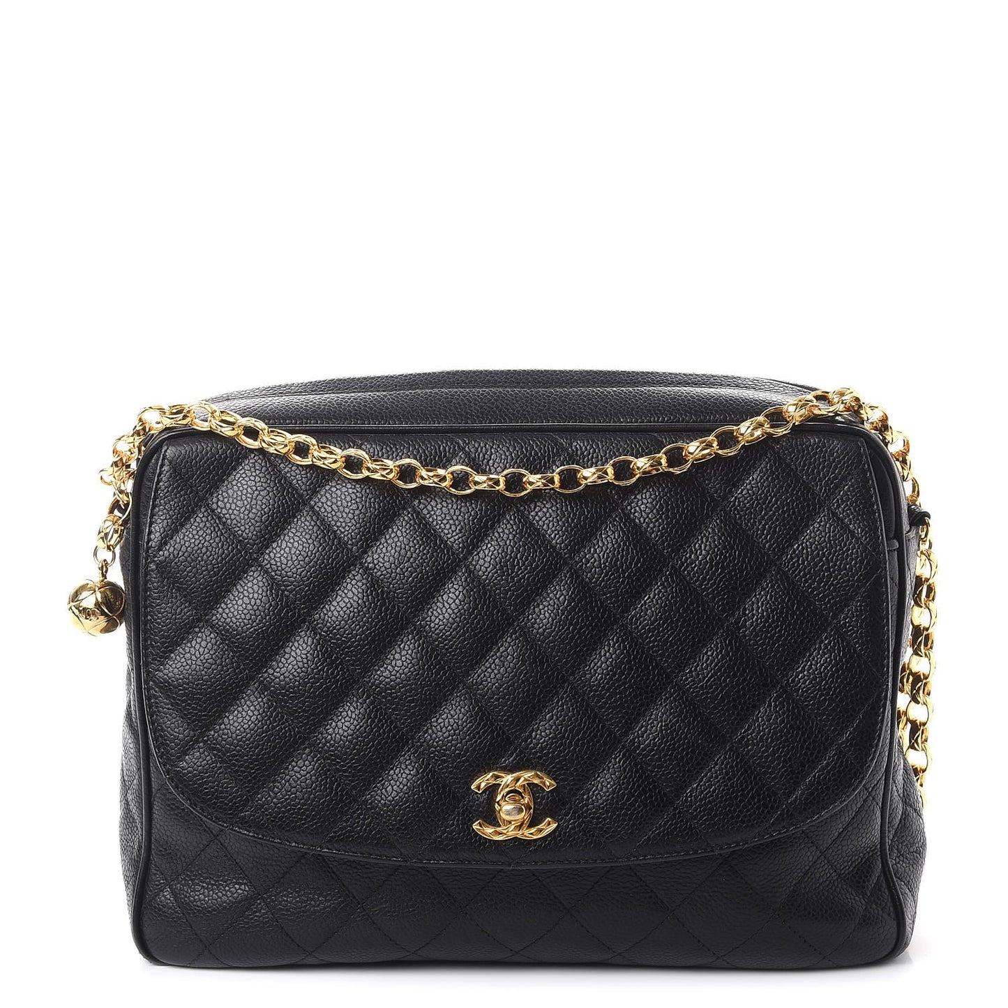 Caviar Quilted Camera Case Black
