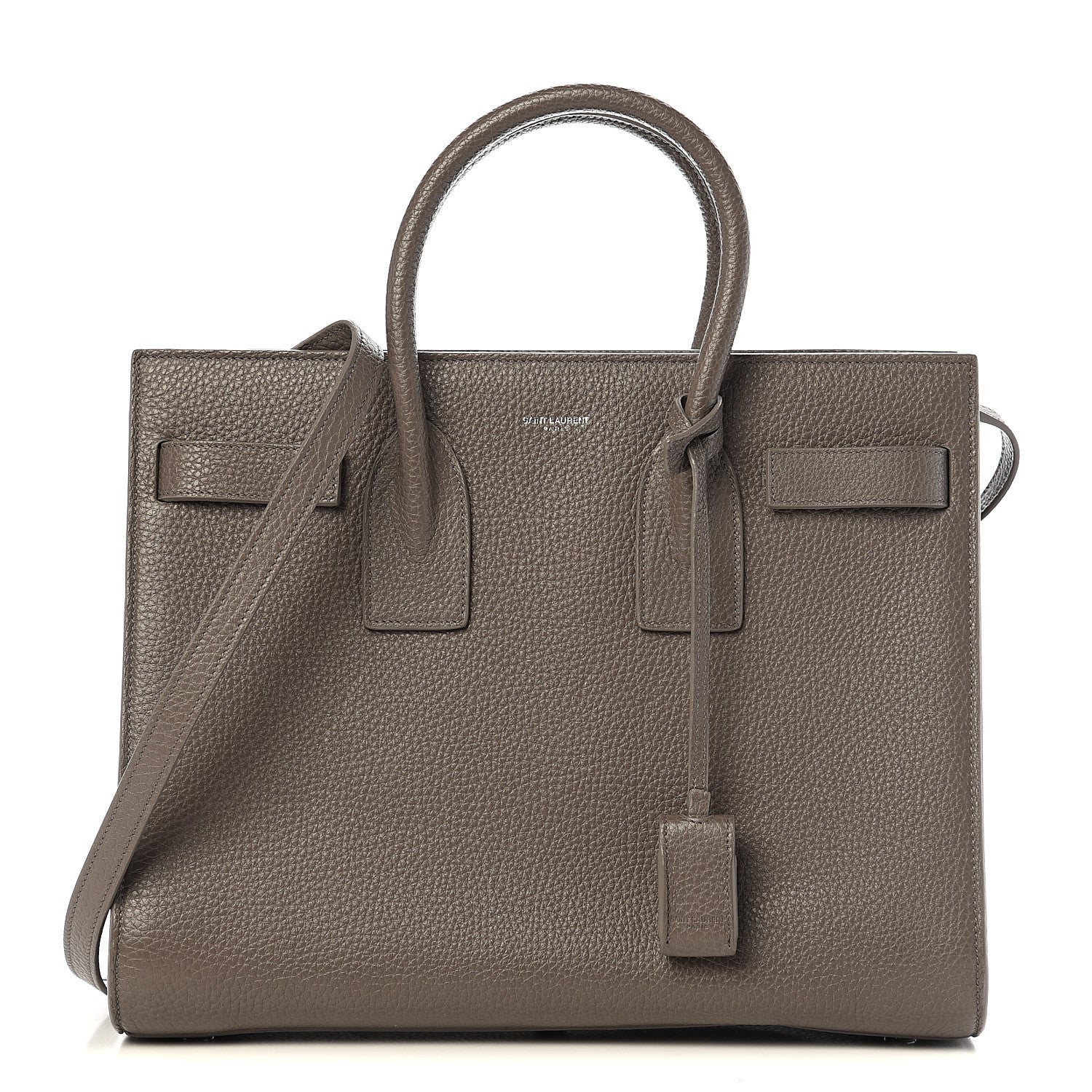 Saint Laurent Grained Calfskin Small Sac De Jour Fog 1 of 8