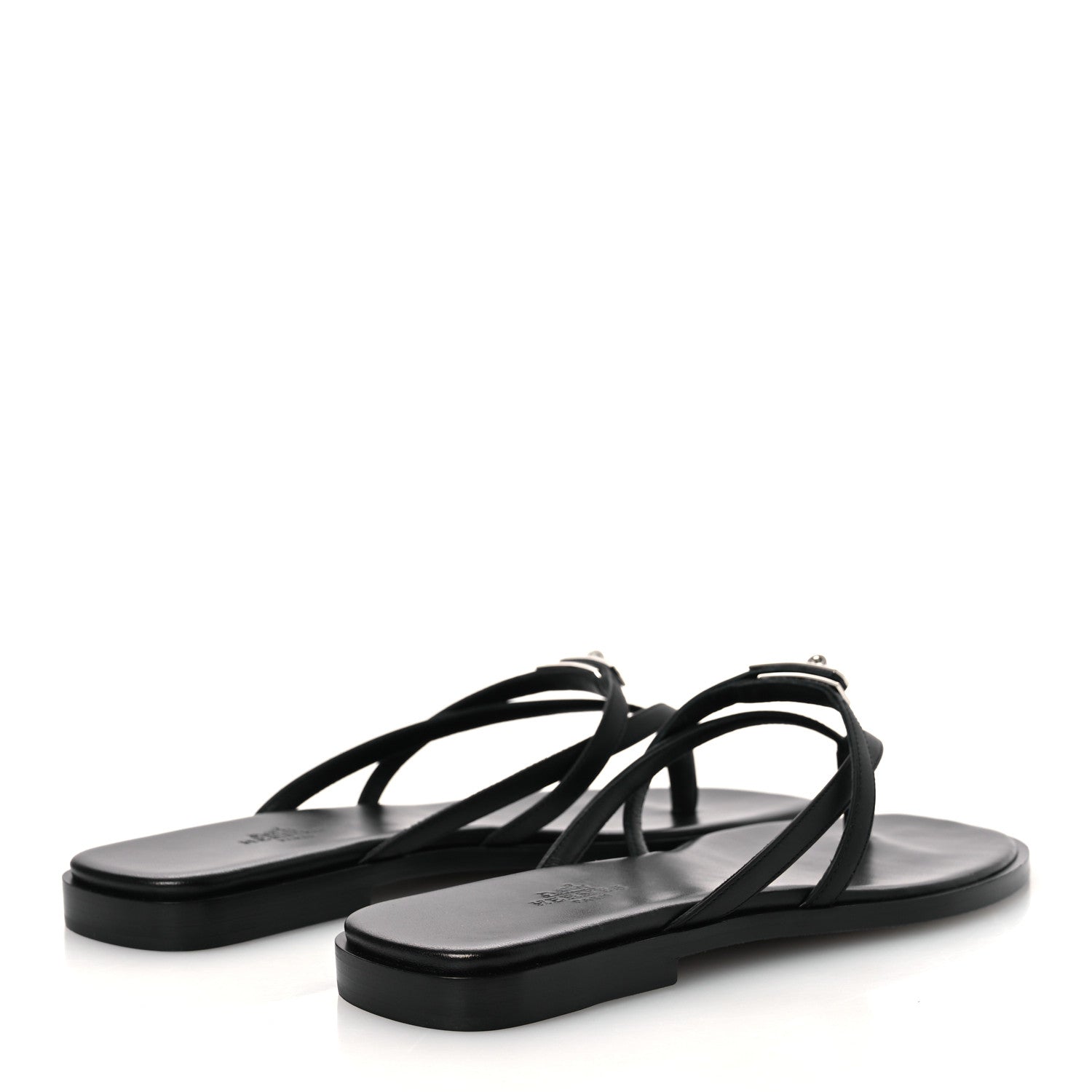 Hermes Calfskin Miss Sandals 37 Black 5 of 11