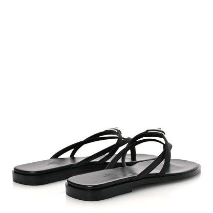 Hermes Calfskin Miss Sandals 37 Black 5 of 11