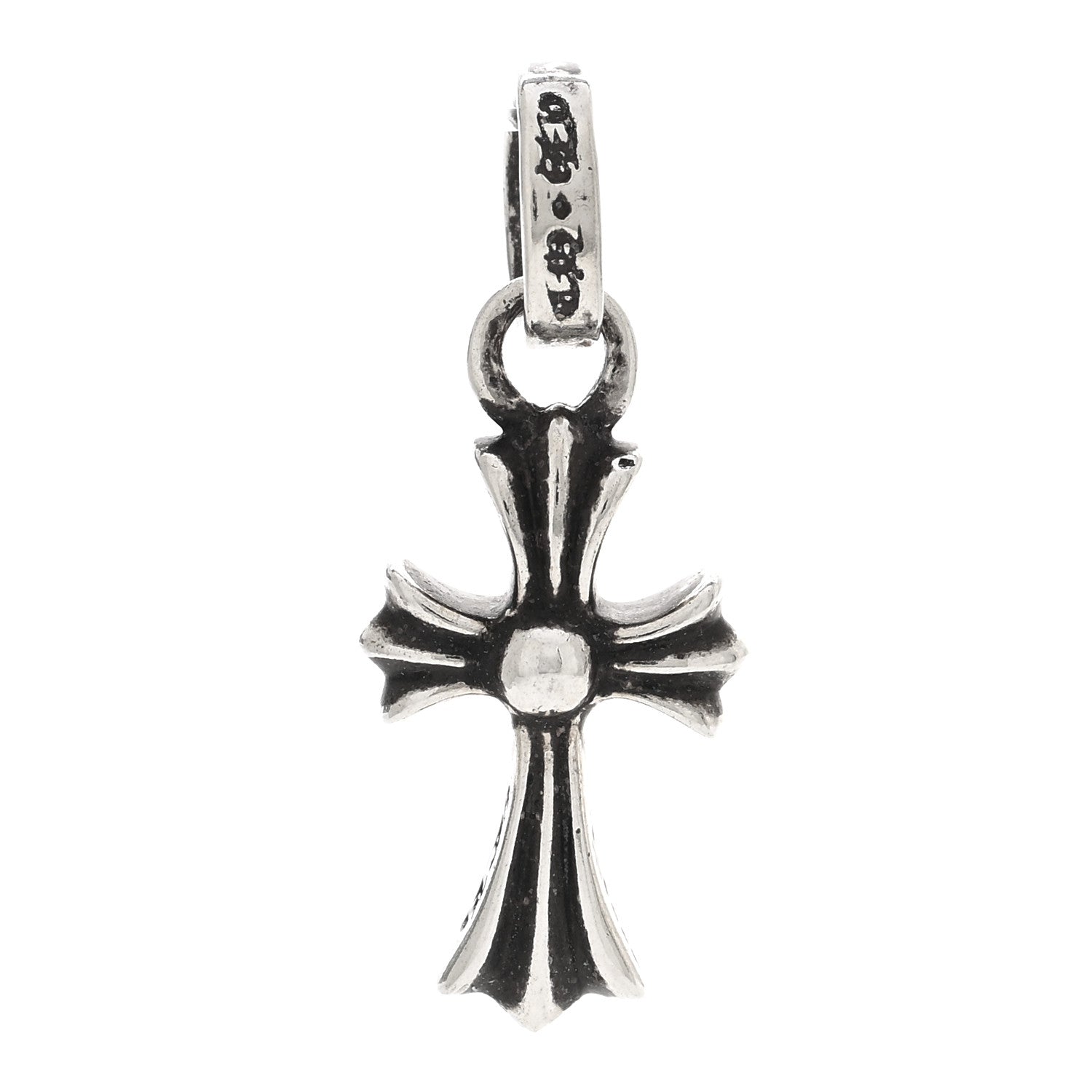 Chrome Hearts Sterling Silver Diamond Baby Fat Cross Pave Pendant 3 of 3