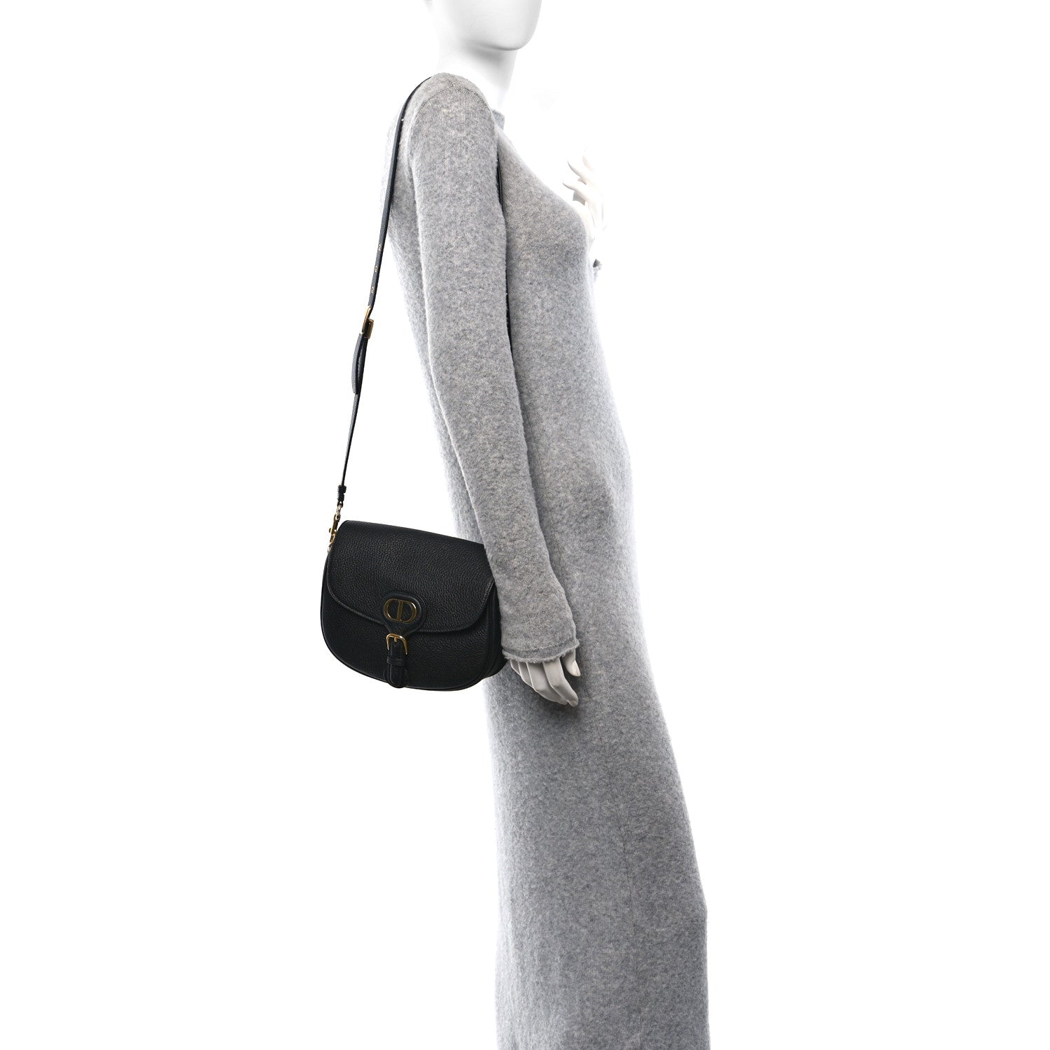 Christian Dior Grained Calfskin Medium Bobby Flap Black 2 of 9