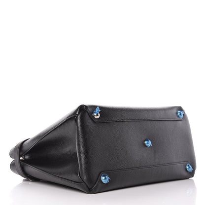 Burberry Derby Calfskin Medium Banner Tote Black 4 of 12