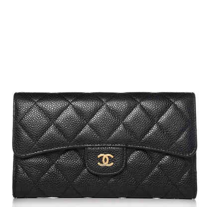 Chanel Caviar Quilted Large Flap Wallet Black 1 of 9