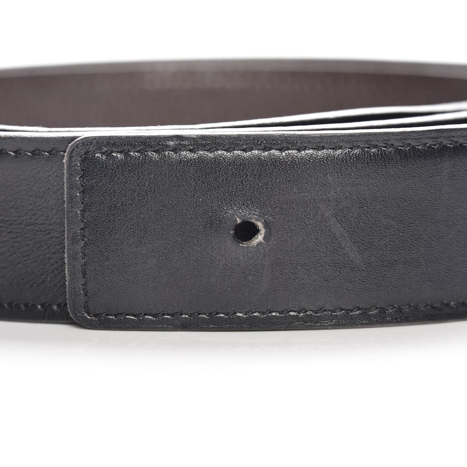 Hermes Box Togo 32mm Belt Strap 80 Black Chocolate 5 of 10