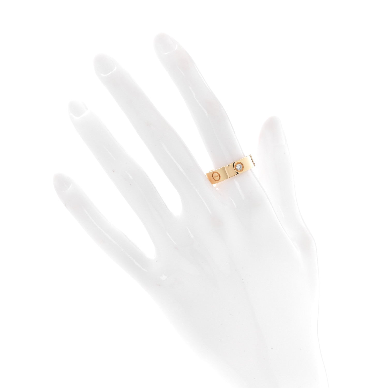 Cartier 18K Yellow Gold 3 Diamond 5.5mm LOVE Ring 54 6.75 2 of 6