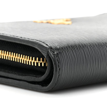 Prada Saffiano Metal Compact Wallet Black 2 of 12