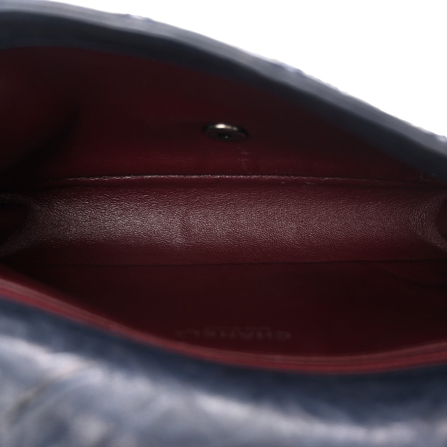 Washed Lambskin Studded Metal Beauty Flap Navy
