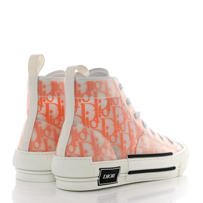 Christian Dior Technical Canvas Oblique Mens B23 High Top Sneakers 41 Orange White 4 of 8