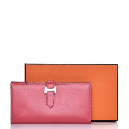 Hermes Tadelakt Bearn Gusset Wallet Rose Azalee 3 of 10
