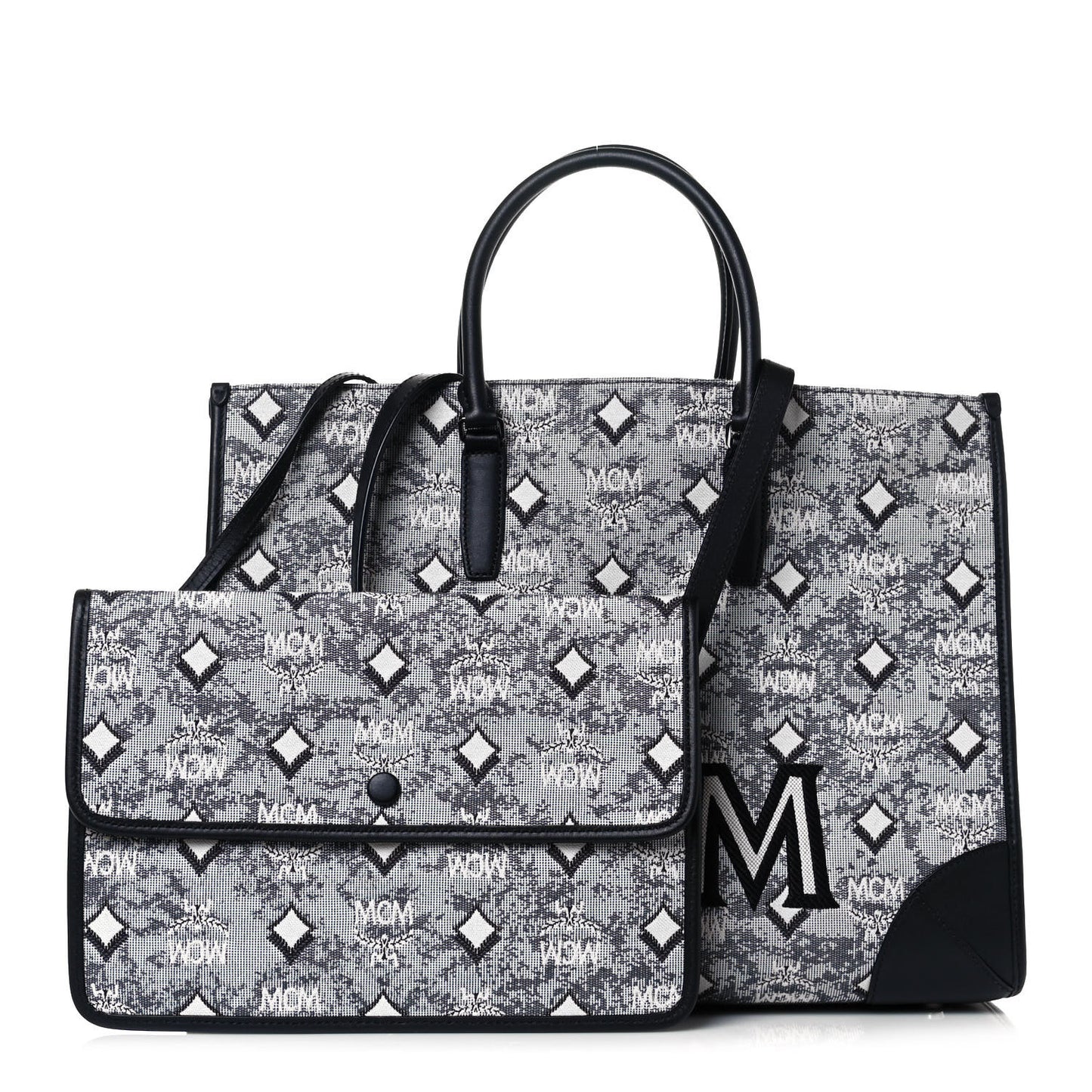 Nappa Jacquard Monogram Large Tote Grey