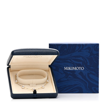 Mikimoto 18K Yellow Gold Akoya Pearl 5mm Station Bracelet 4 of 4