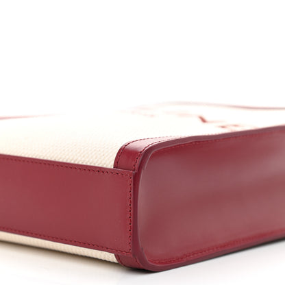 Celine Canvas Calfskin Mini Vertical Cabas Natural Carmin 8 of 8