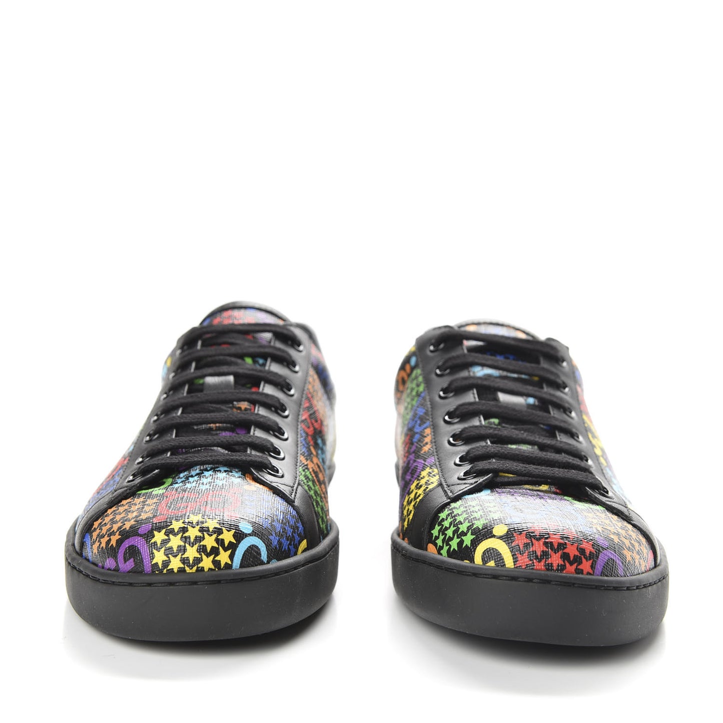 GG Supreme Monogram Psychedelic Mens Ace Sneakers 7.5 Black Multicolor