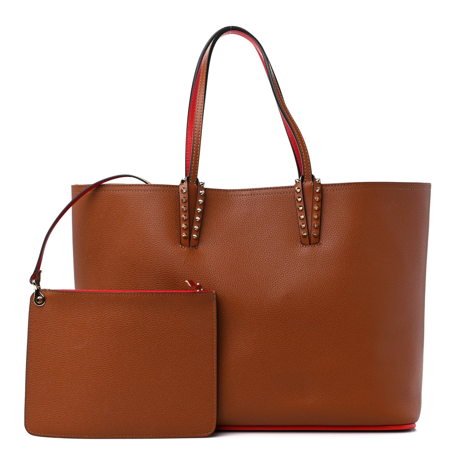 Christian Louboutin Calfskin Spikes East West Cabata Tote Cannelle 1 of 10
