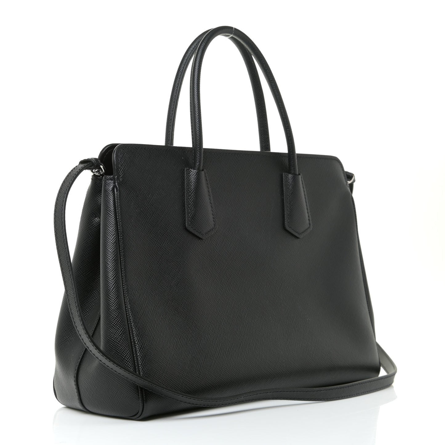 Saffiano Cuir Medium Tote Black Fuoco