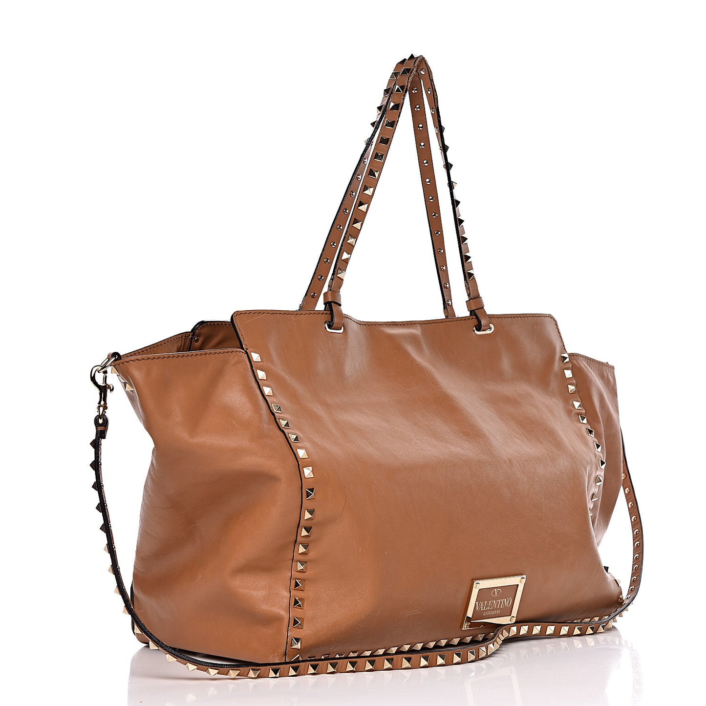 Vitello Large Rockstud Tote Beige