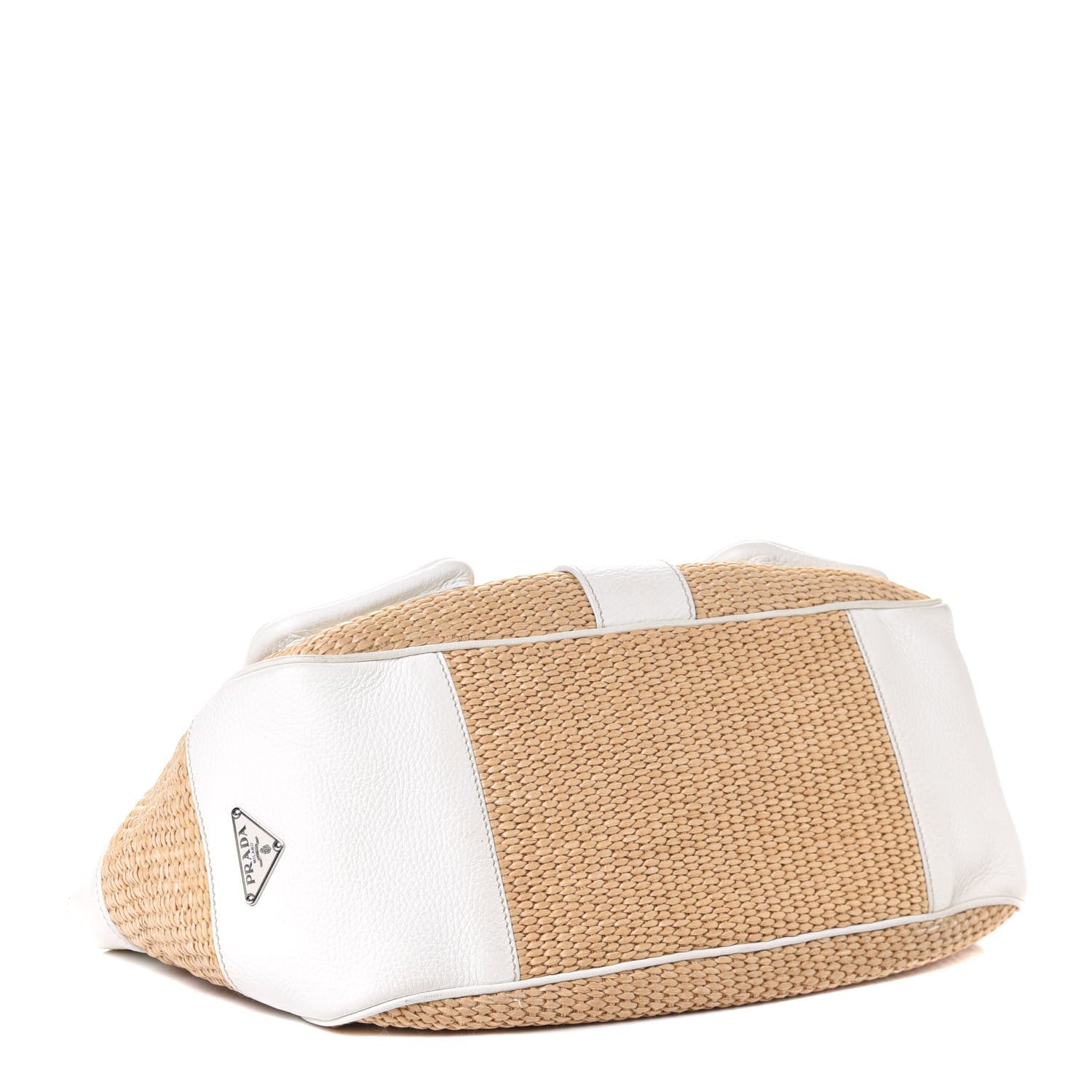 Prada Paglia Vitello Daino Satchel Naturale White 3 of 5