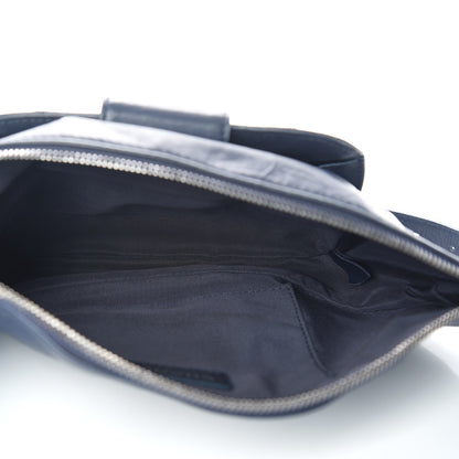 Chanel Crumpled Calfskin Quilted Casual Rock Waist Bag Fanny Pack Blue 4 of 9