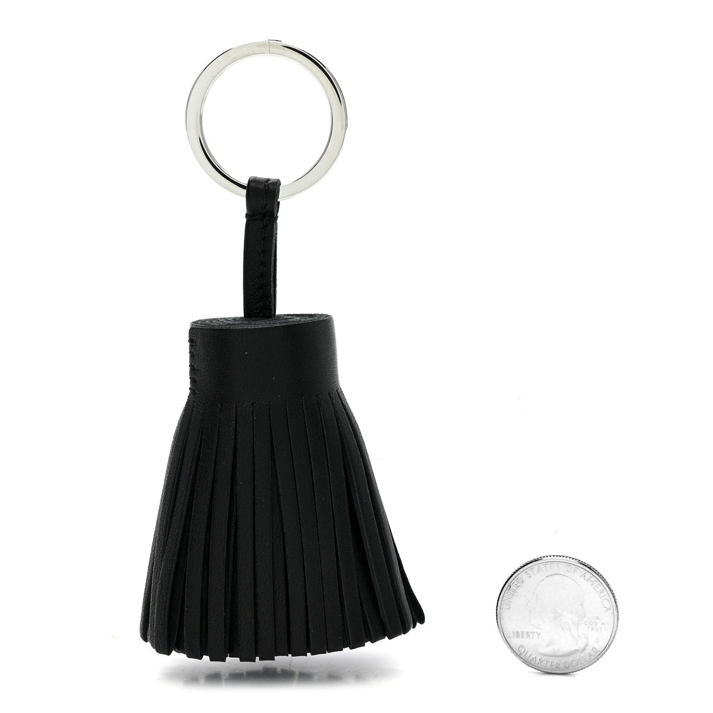 Lambskin Carmen Tassel Key Holder Black