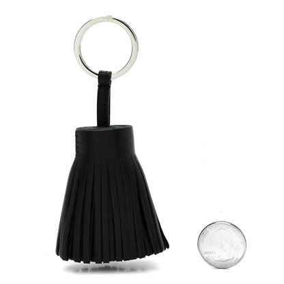 Hermes Lambskin Carmen Tassel Key Holder Black 2 of 5