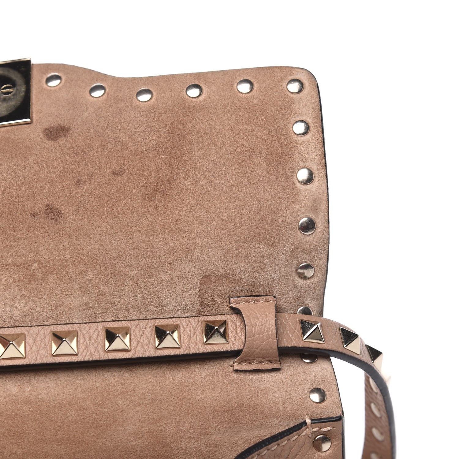 Valentino Garavani Pebbled Calfskin Medium Rockstud Flip Lock Crossbody Bag Skin Sorbet 10 of 13