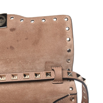 Valentino Garavani Pebbled Calfskin Medium Rockstud Flip Lock Crossbody Bag Skin Sorbet 10 of 13