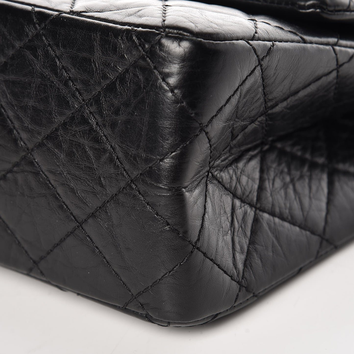 Aged Calfskin Quilted 2.55 Reissue 226 Flap Black