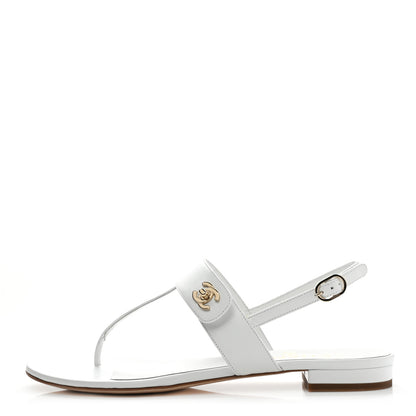 Chanel Lambskin CC Thong Sandals 38 White 1 of 8