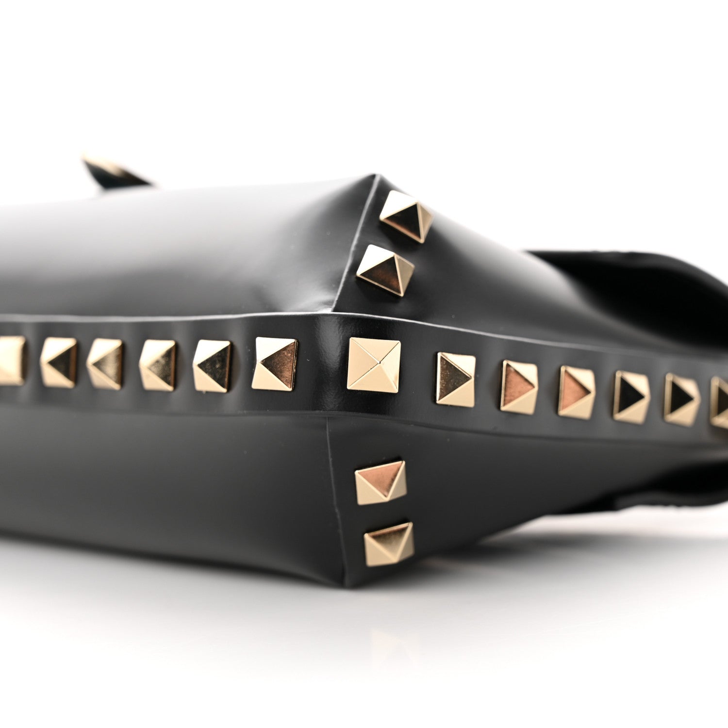 Valentino Garavani Brushed Calfskin Rockstud Flip Lock Chain Shoulder Bag Black 10 of 14