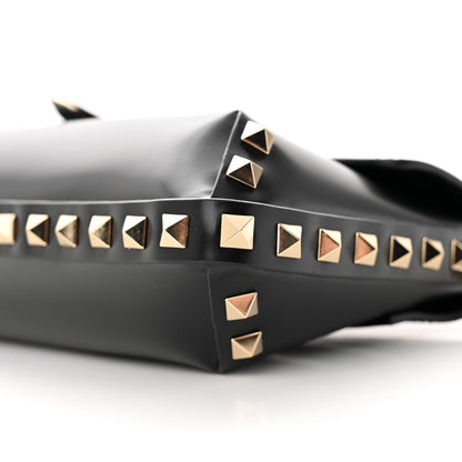 Valentino Garavani Brushed Calfskin Rockstud Flip Lock Chain Shoulder Bag Black 10 of 14