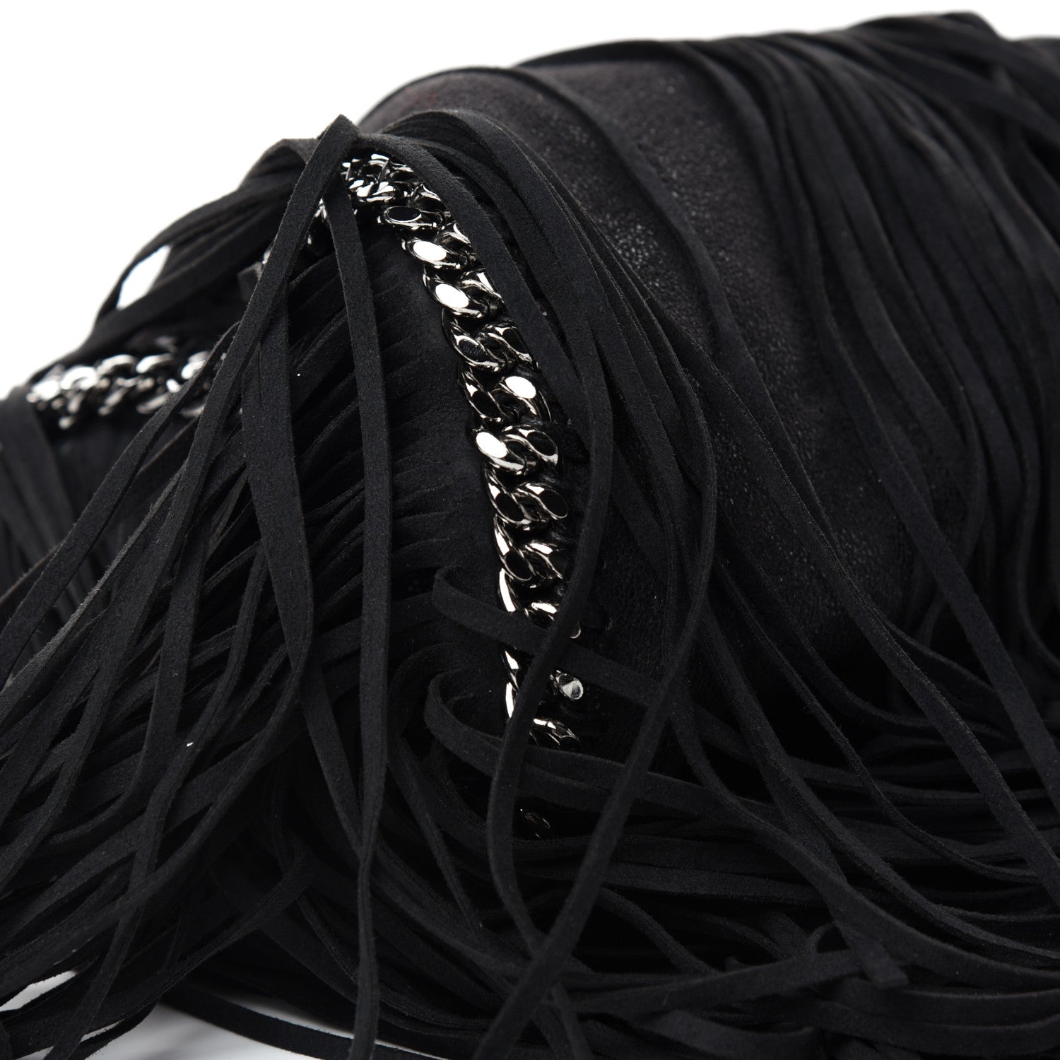 Stella McCartney Eco Suede Mini Fringe Falabella Tote Black 7 of 9