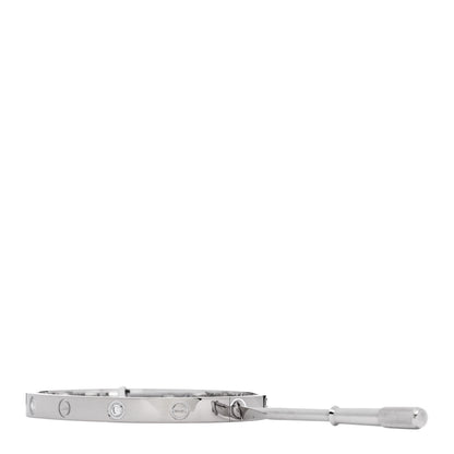 Cartier 18K White Gold 4 Diamond Love Bracelet 18 3 of 9