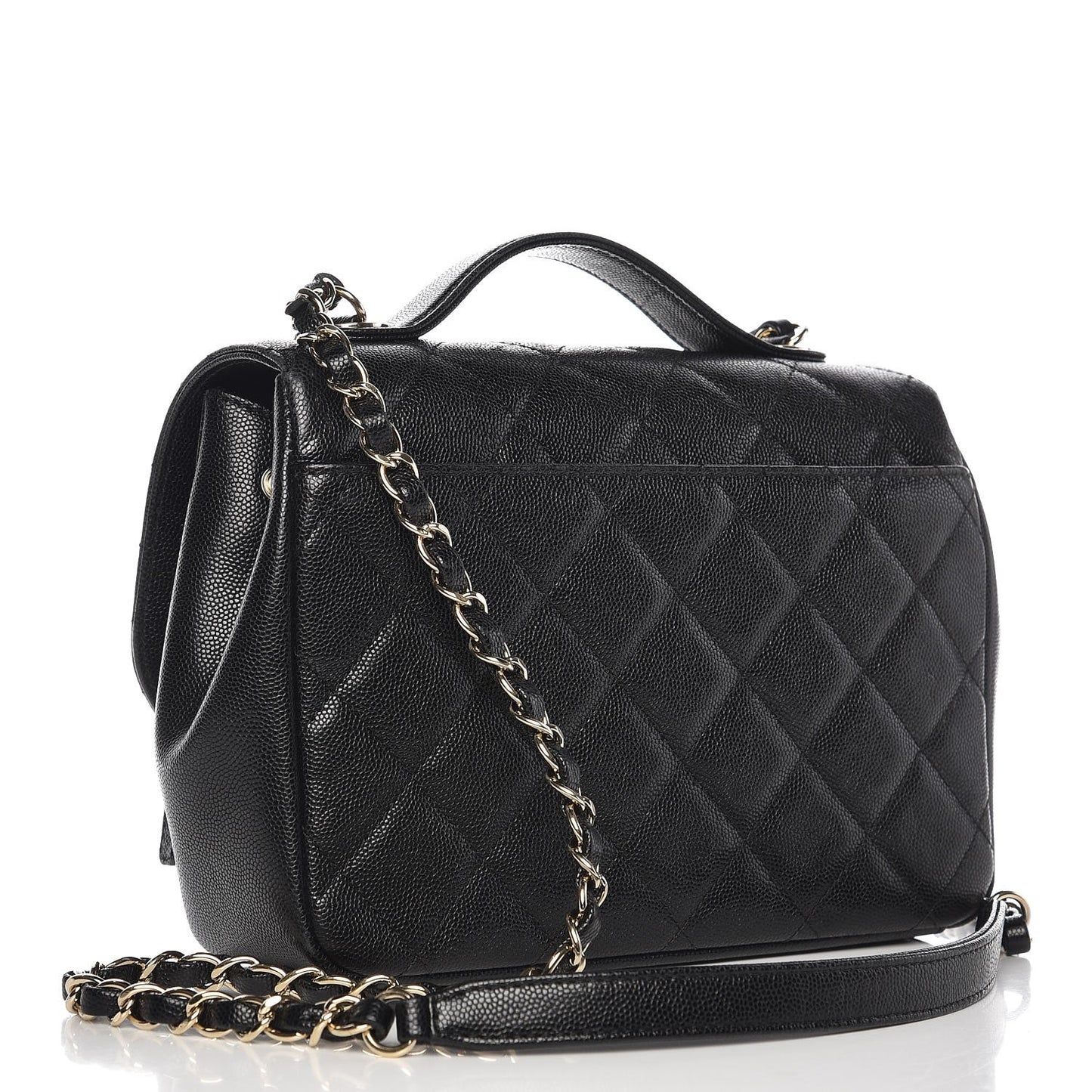 Caviar Quilted Small Business Affinity Flap Black