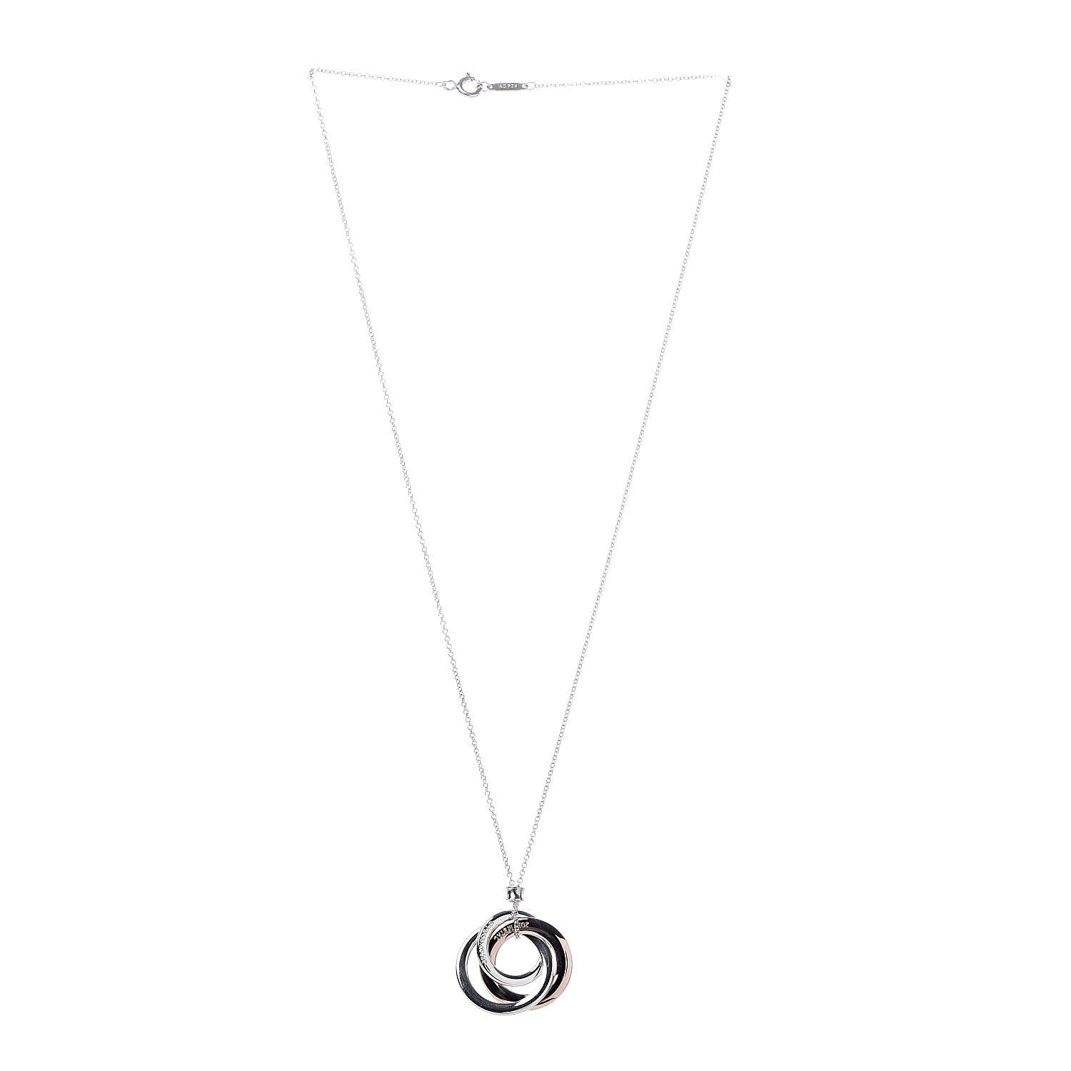 Tiffany Sterling Silver Rubedo 1837 Circles Pendant Necklace 3 of 4