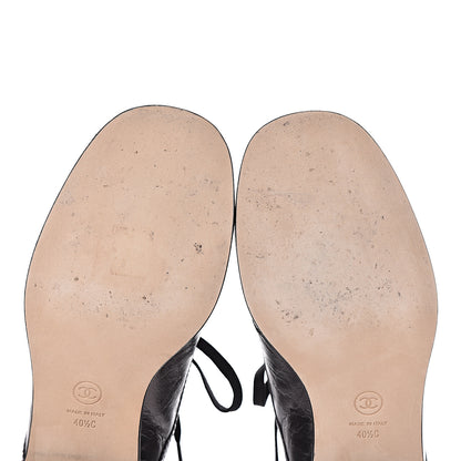 Chanel Metallic Calfskin CC Ankle Boots 40.5 Silver Black 12 of 16