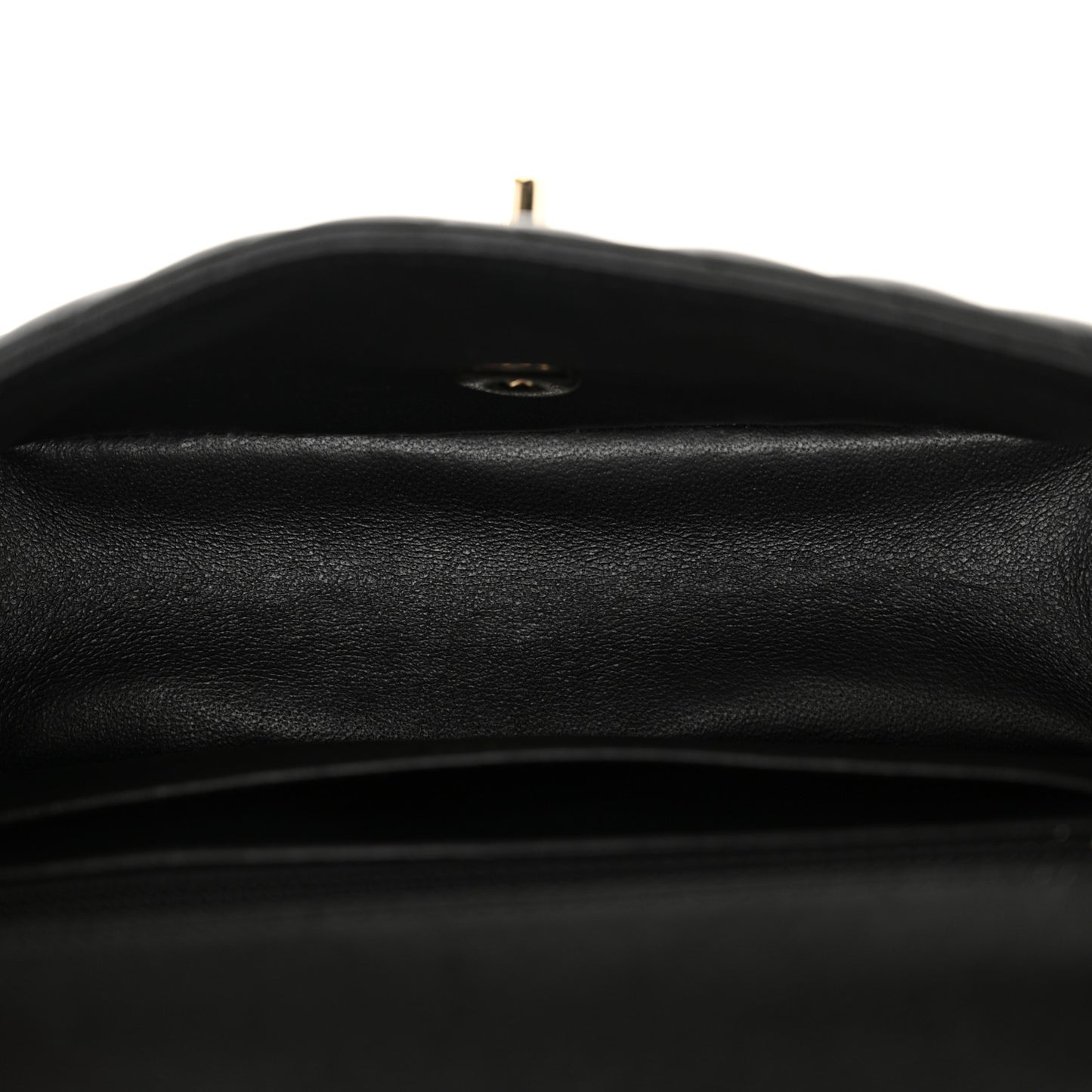 Lambskin Chevron Quilted Mini Rectangular Flap Black