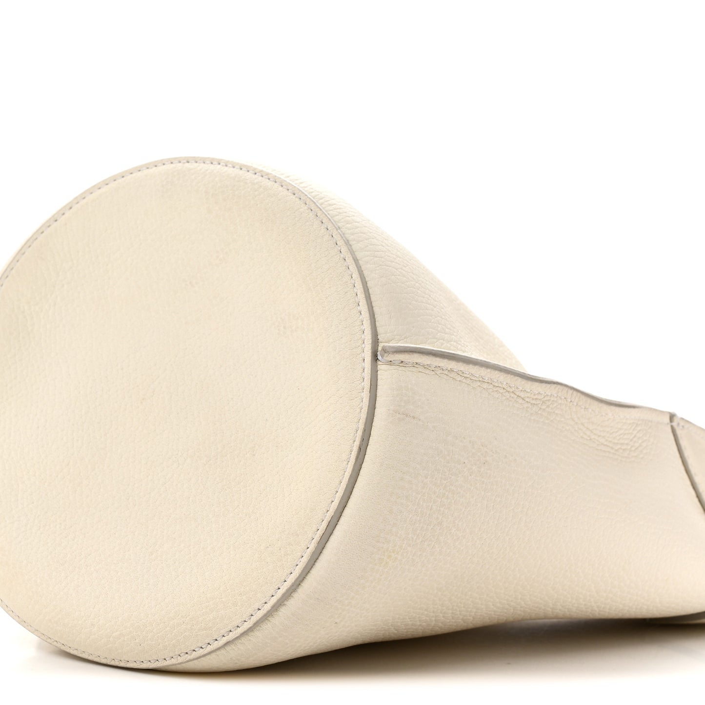 Supple Grained Calfskin Nano Big Bag Bucket White