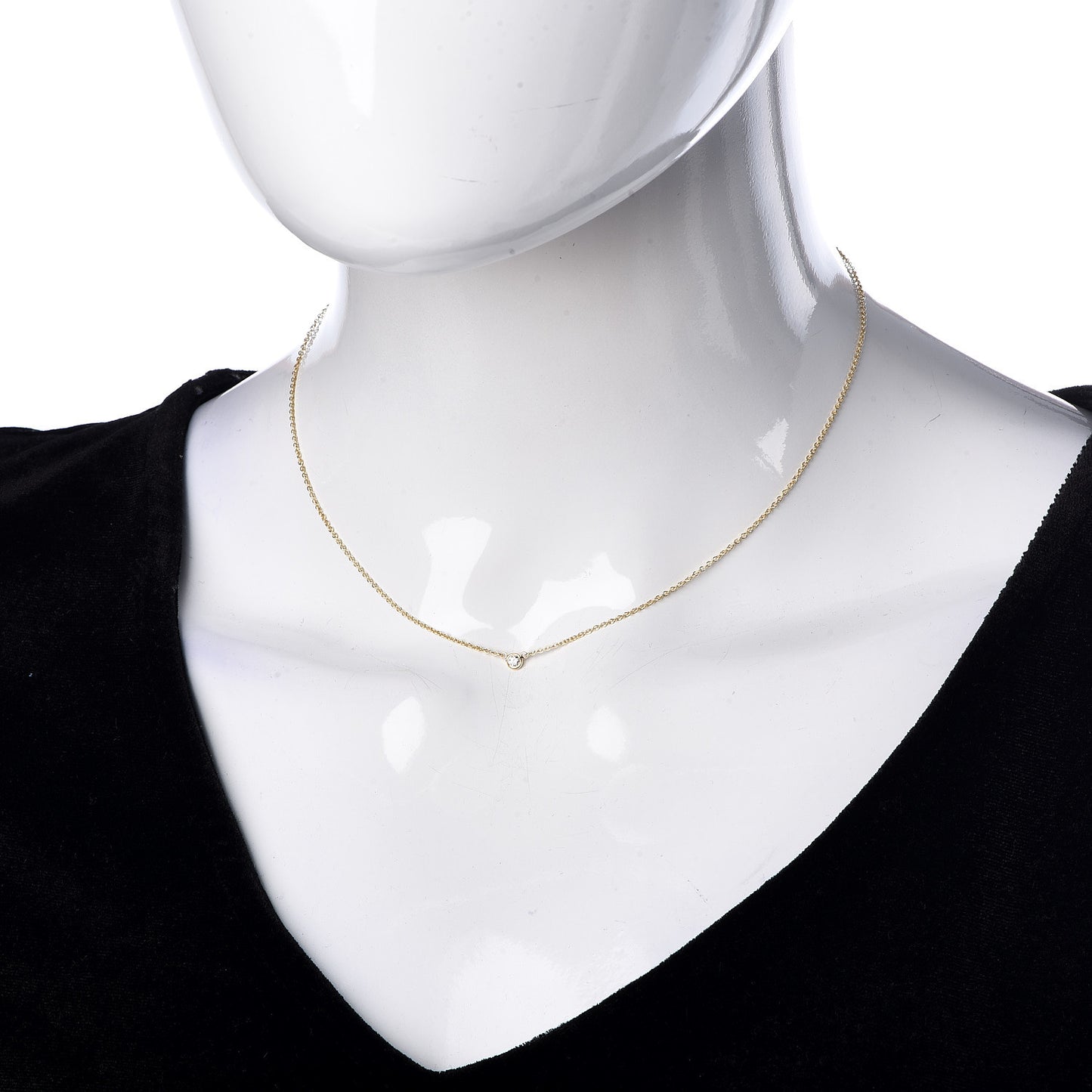 18K Yellow Gold Diamond .05ct Elsa Peretti Diamonds by the Yard Pendant Necklace