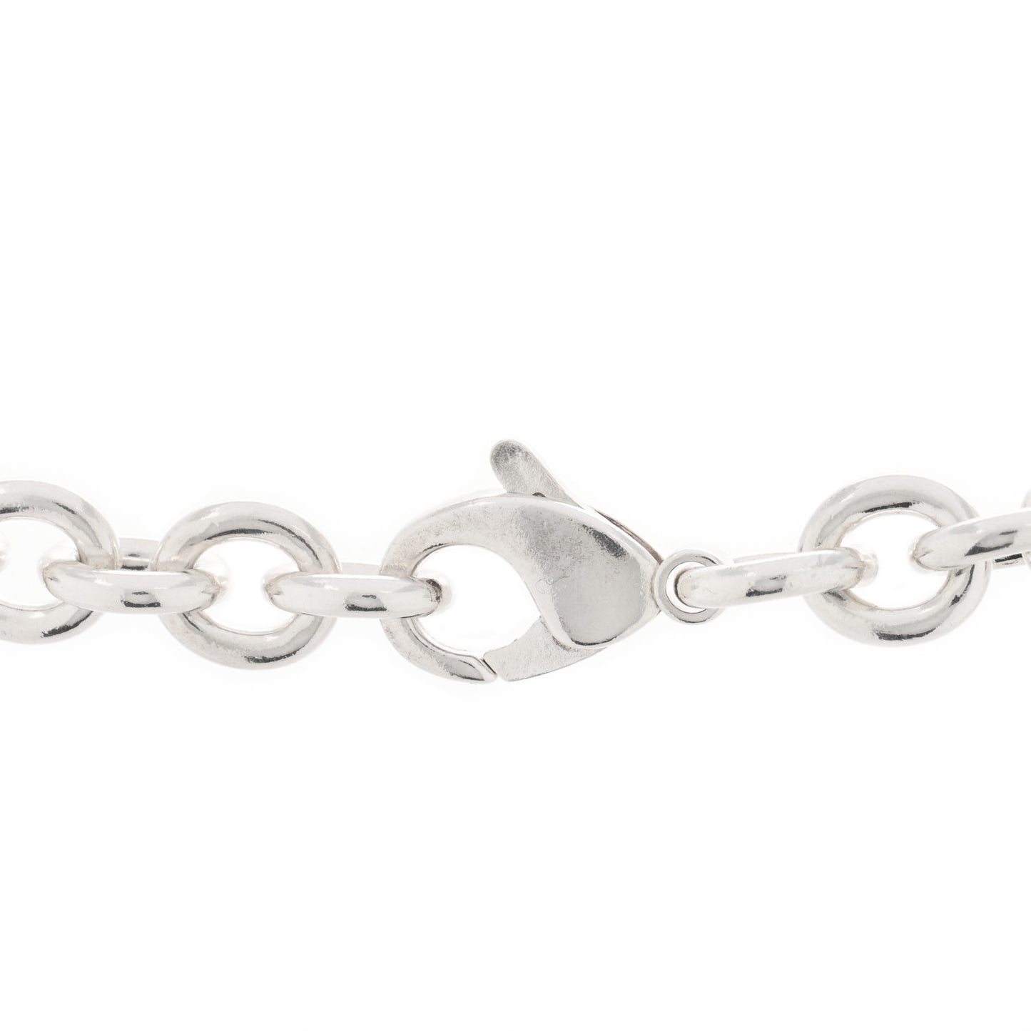 Sterling Silver 1837 Circle Lock Pendant Link Necklace