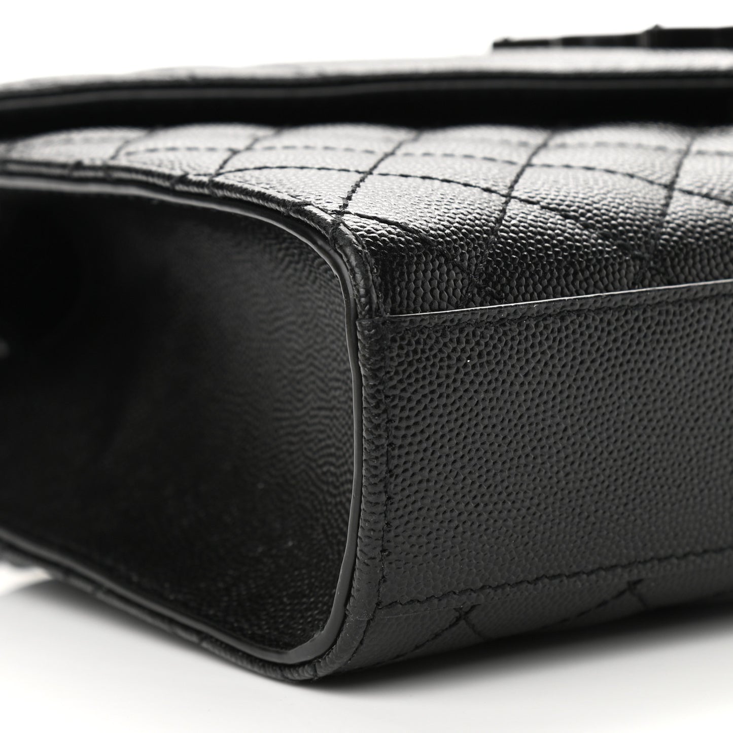 Grain De Poudre Textured Mixed Matelasse Triquilt Medium Monogram Satchel Black