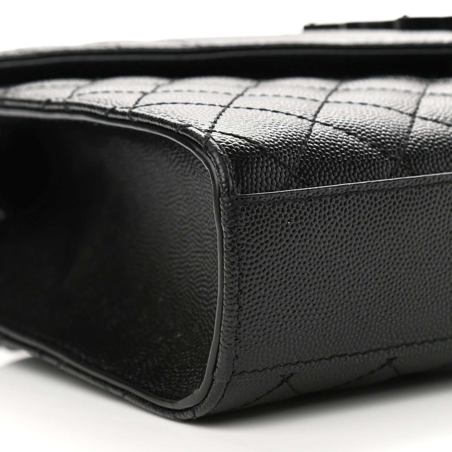 Saint Laurent Grain De Poudre Textured Mixed Matelasse Triquilt Medium Monogram Satchel Black 9 of 12